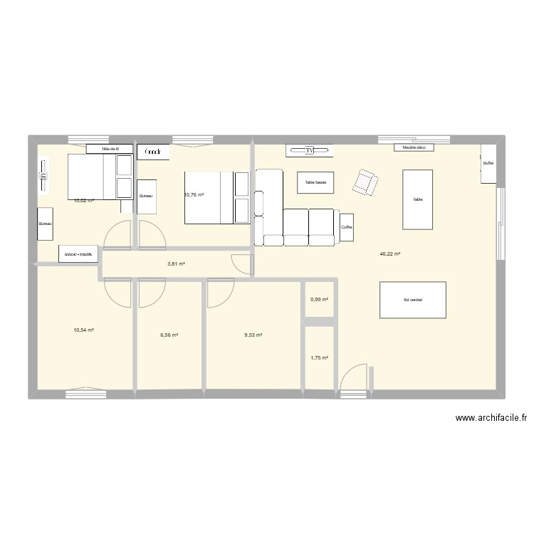 Maison Salles 3. Plan de 9 pièces et 100 m2