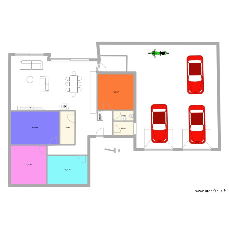 plan2. Plan de 7 pièces et 71 m2