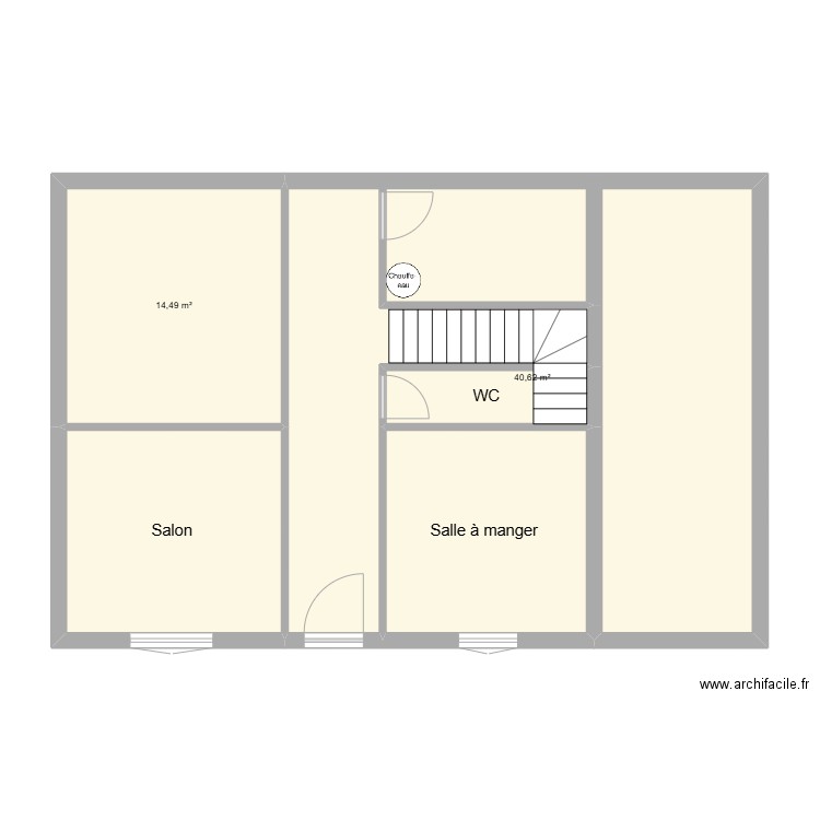 plan poly peron étage . Plan de 5 pièces et 82 m2