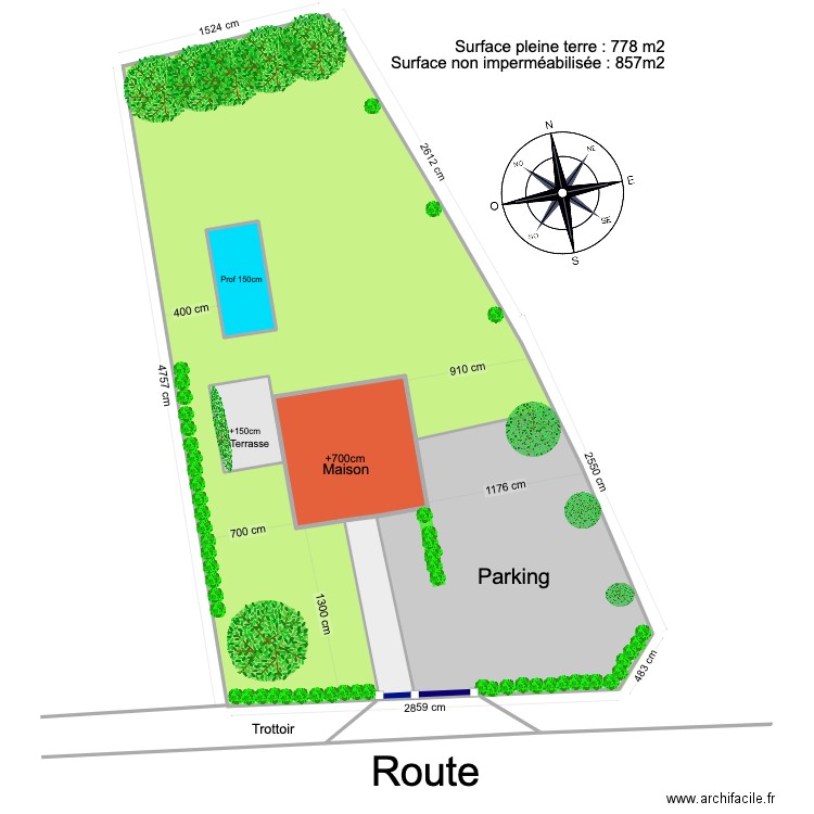 Plan de masse maison Sans extension. Plan de 5 pièces et 484 m2