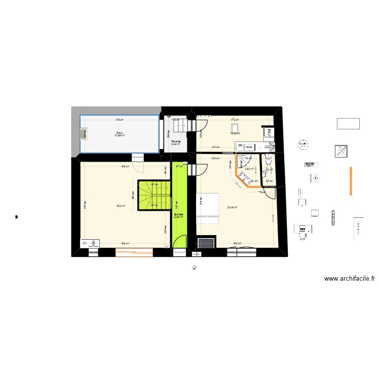 8 AV DE SOREZE RDC APS 1. Plan de 9 pièces et 86 m2