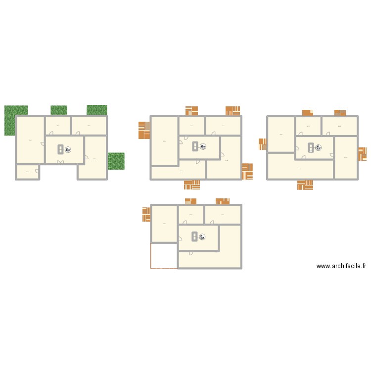 résidence étoile RDC . Plan de 27 pièces et 1080 m2