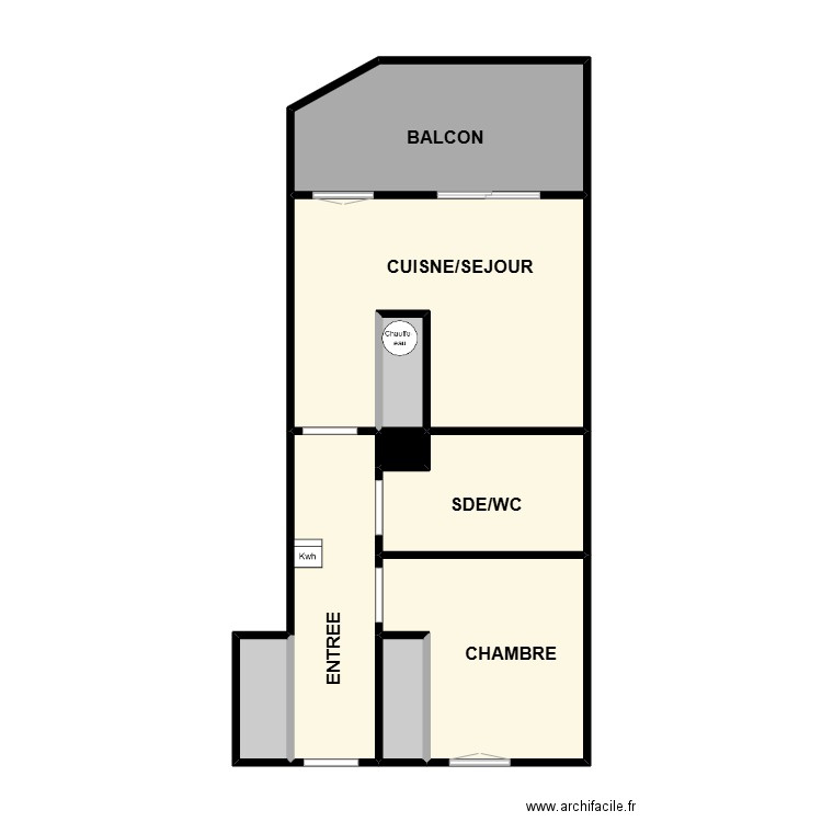 LEPRON. Plan de 9 pièces et 55 m2