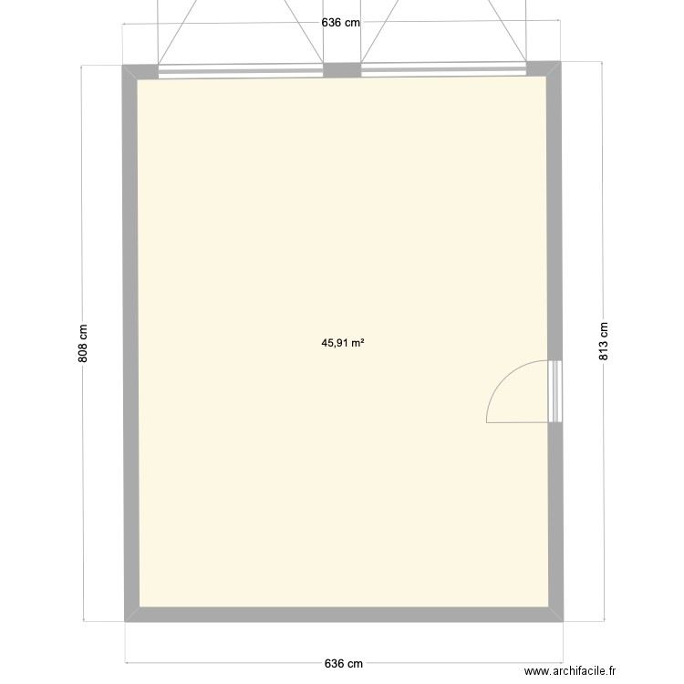 Garage. Plan de 1 pièce et 46 m2