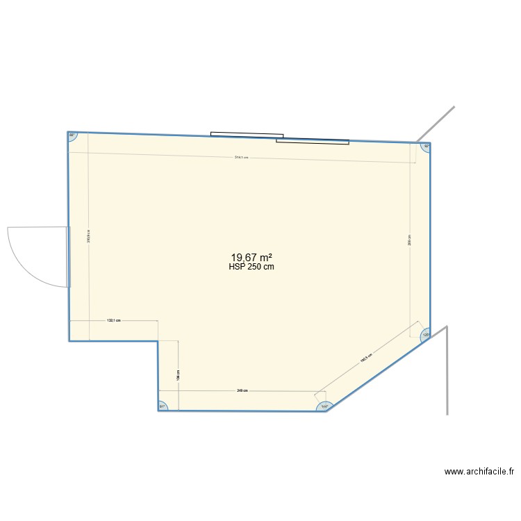 Cuisine Pérols. Plan de 1 pièce et 20 m2