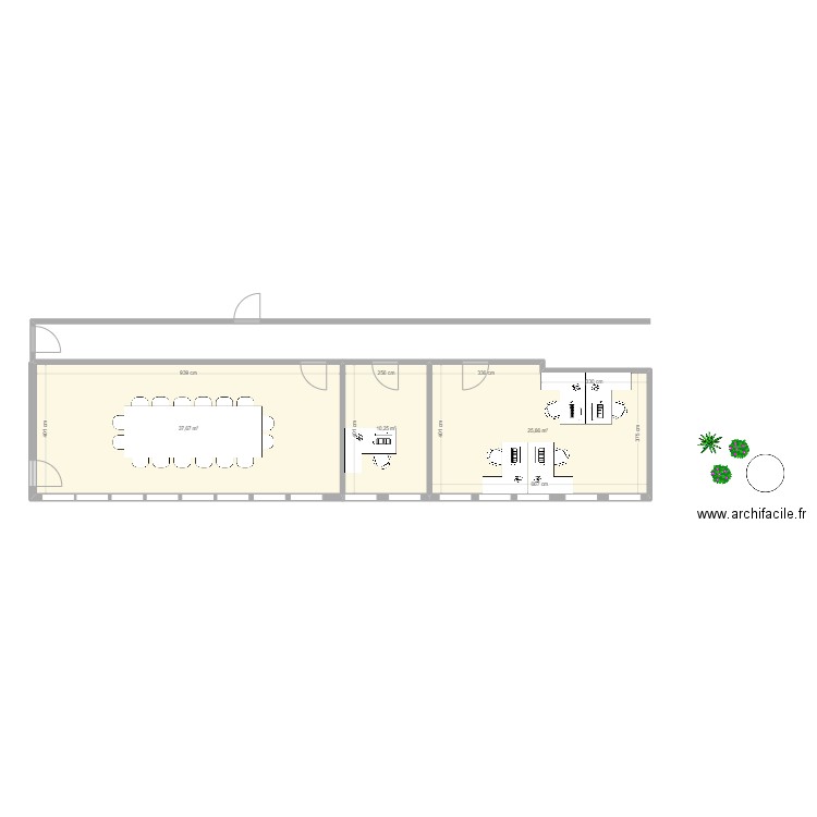 b2 plan . Plan de 3 pièces et 74 m2