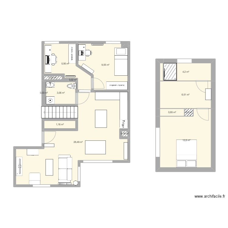 MoulinSuiteVBignut. Plan de 14 pièces et 73 m2