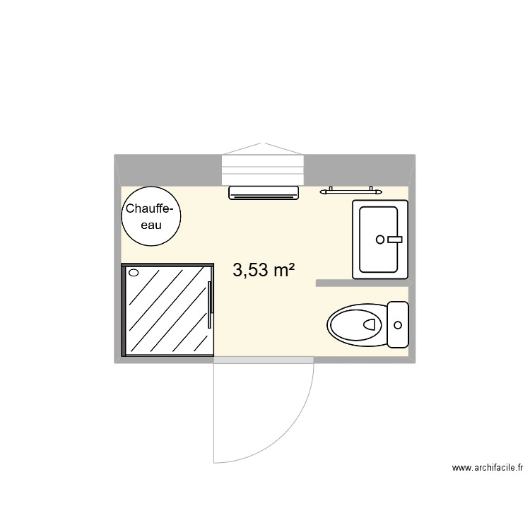 chalet gignat SdB. Plan de 1 pièce et 4 m2