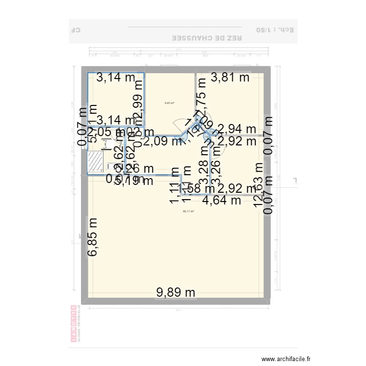 VARY ET DESSERTAINE 1. Plan de 3 pièces et 122 m2