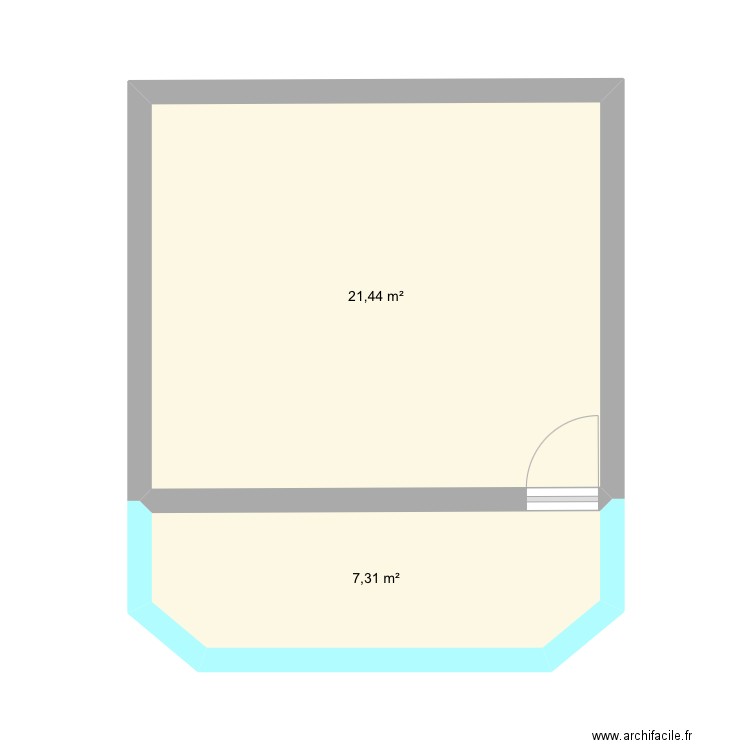 Futur Maison. Plan de 2 pièces et 29 m2