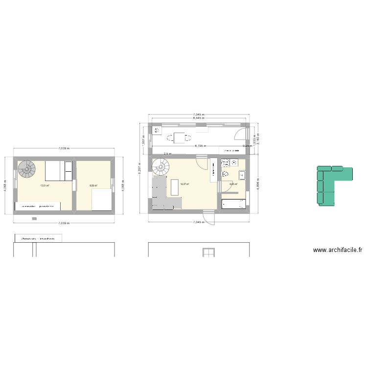 plan11. Plan de 4 pièces et 44 m2