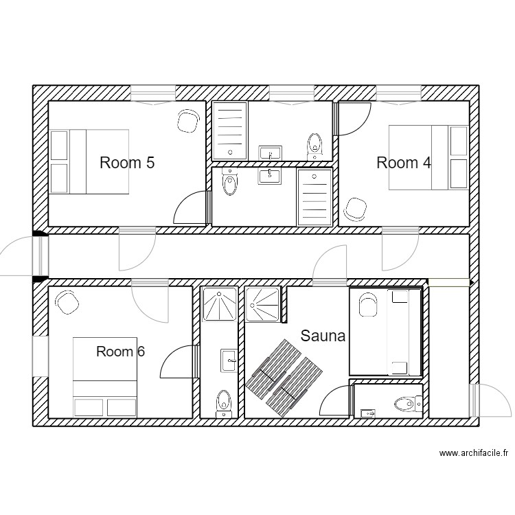 Plans pour croquis 2024 partie 3. Plan de 10 pièces et 74 m2