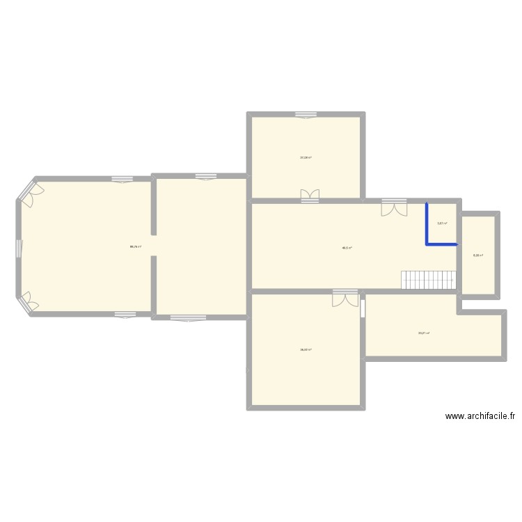 CASTEJA RDC. Plan de 7 pièces et 237 m2
