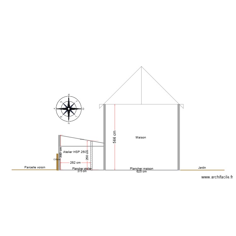 DP03 Plan de coupe 2 Après travaux. Plan de 0 pièce et 0 m2