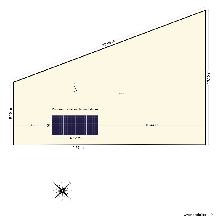 Hangar Vue Toit. Plan de 1 pièce et 179 m2