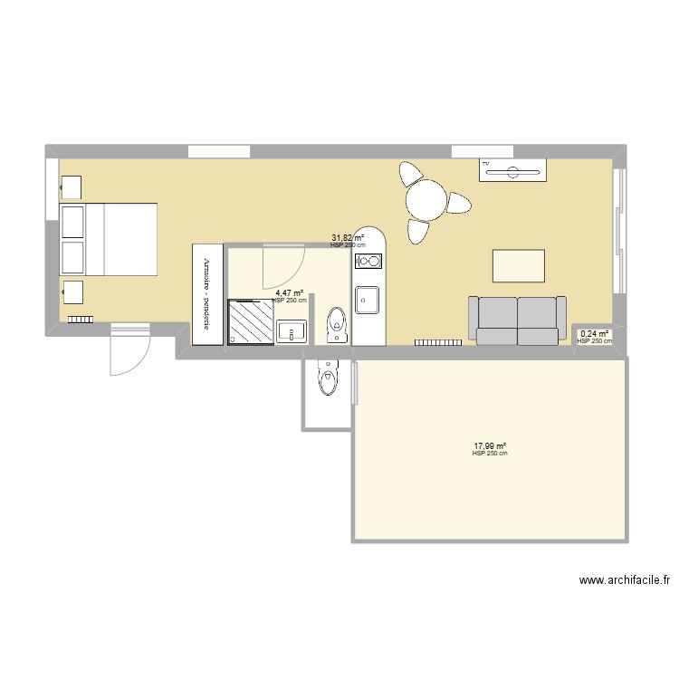 T2 MISON. Plan de 4 pièces et 55 m2