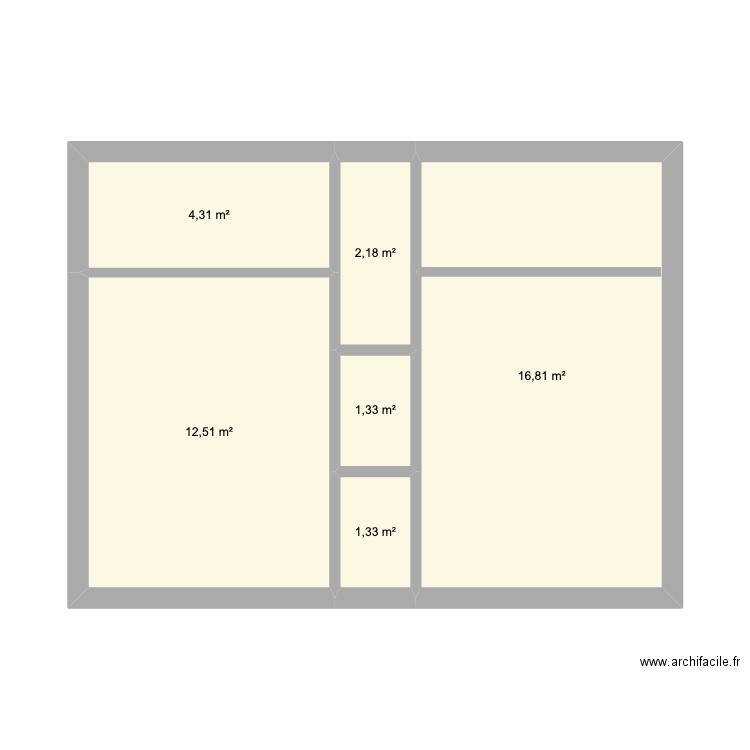 kerquessaud. Plan de 6 pièces et 38 m2