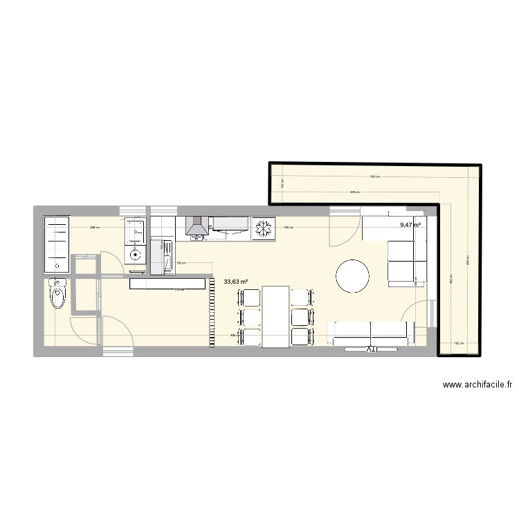 Le collet d'allevard 2. Plan de 2 pièces et 43 m2