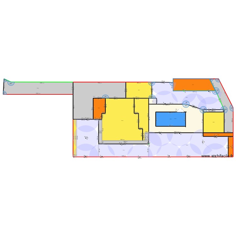 Propriété. Plan de 21 pièces et 1484 m2