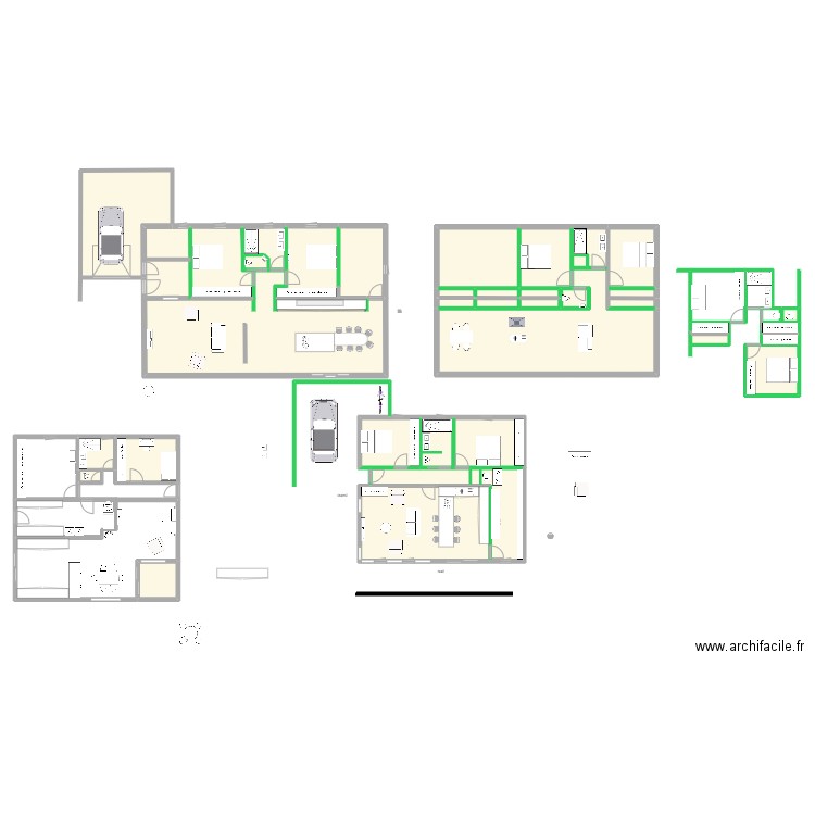 final. Plan de 38 pièces et 410 m2