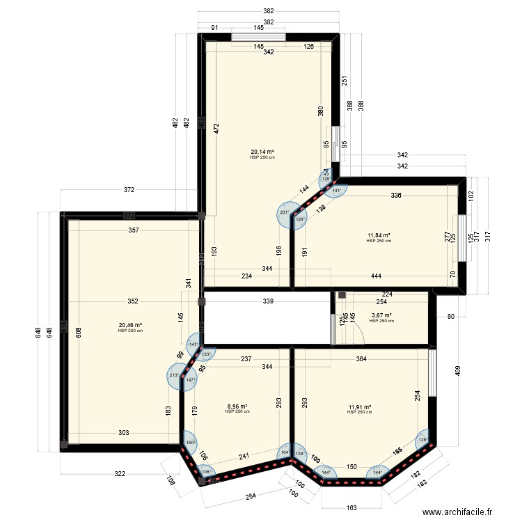 plan de base 2. Plan de 6 pièces et 77 m2