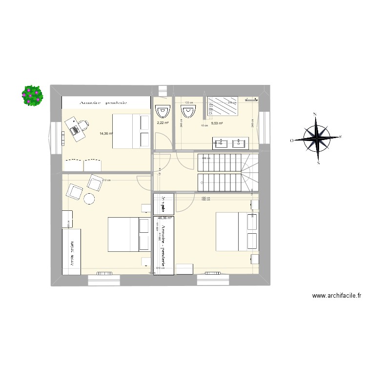 premier étage V3 22.01.25. Plan de 4 pièces et 72 m2