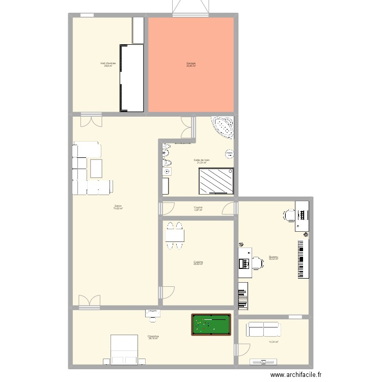 Maison. Plan de 9 pièces et 283 m2