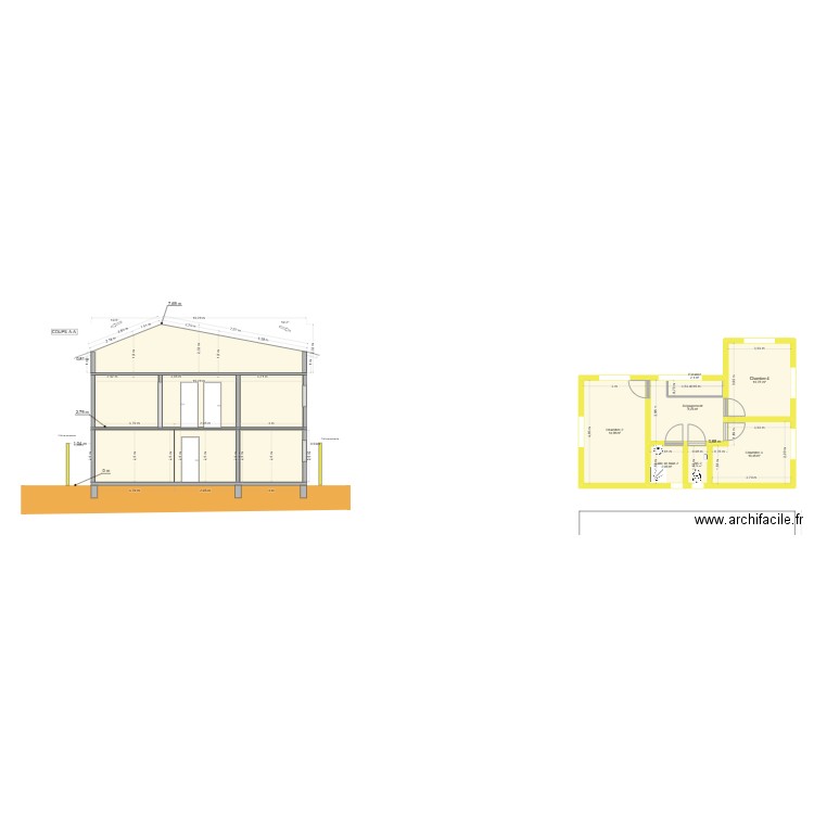 Maison Mana 3 façade. Plan de 13 pièces et 160 m2