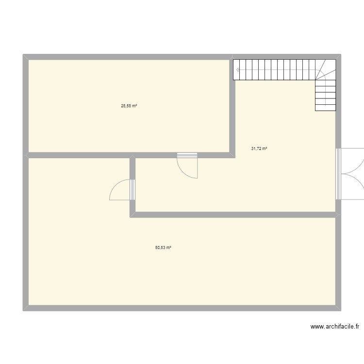 eare. Plan de 3 pièces et 111 m2