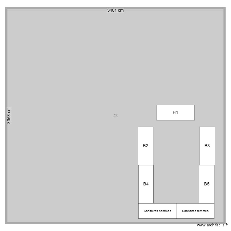 Plan usine V1. Plan de 1 pièce et 1140 m2