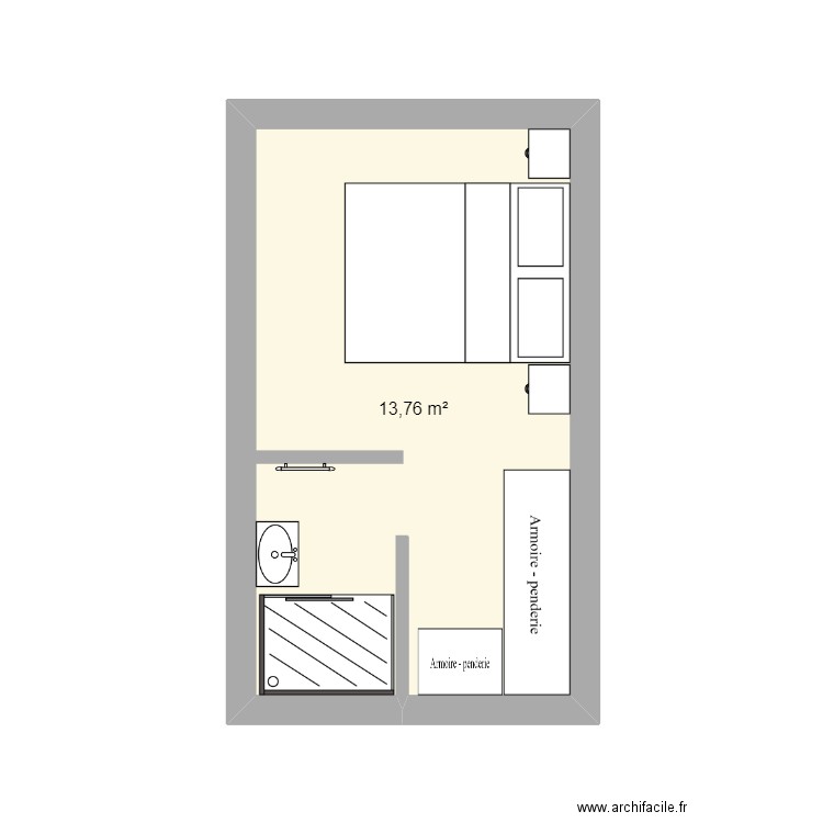 St Genis. Plan de 1 pièce et 14 m2