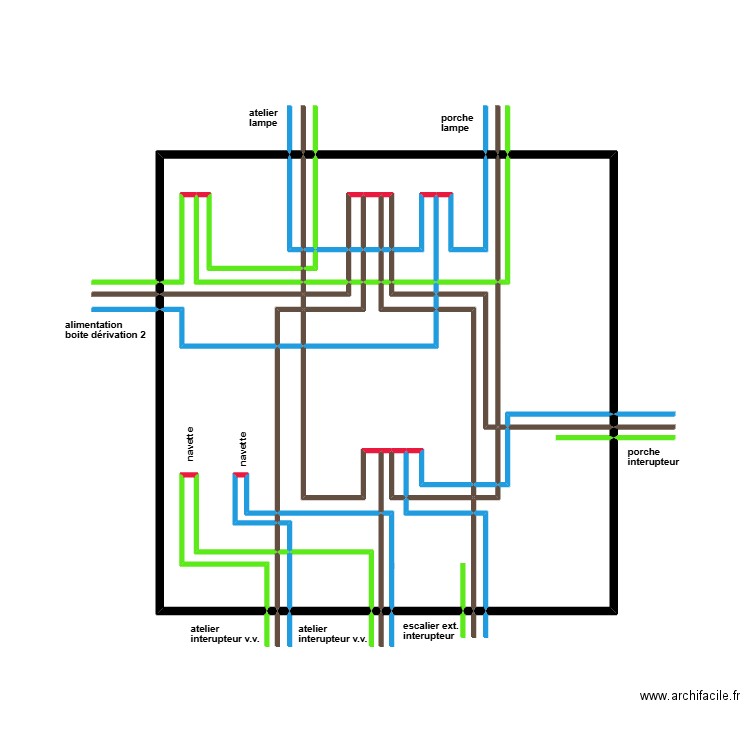 atelier. Plan de 45 pièces et 43 m2