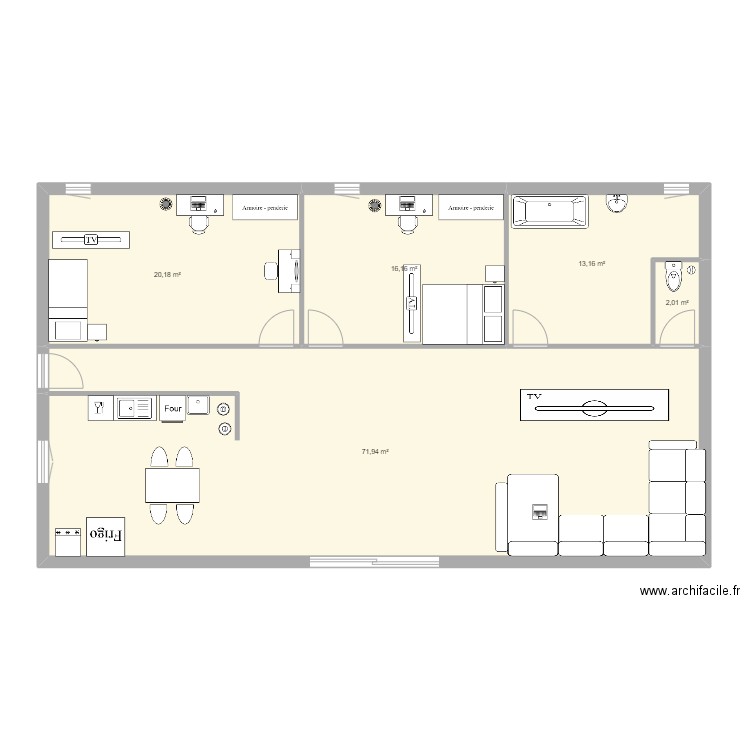 plan de maison. Plan de 5 pièces et 123 m2