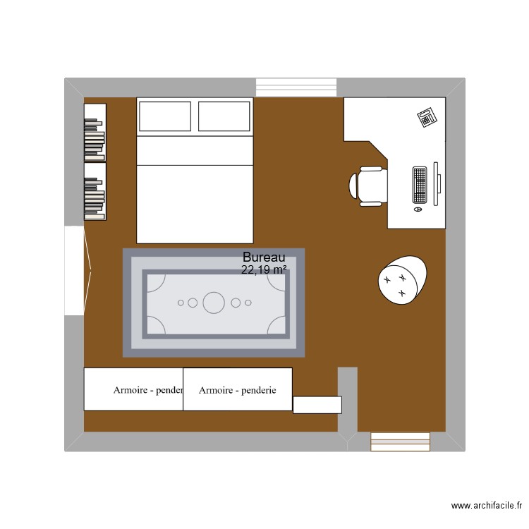 CHAMBRE EDOUARD. Plan de 1 pièce et 22 m2