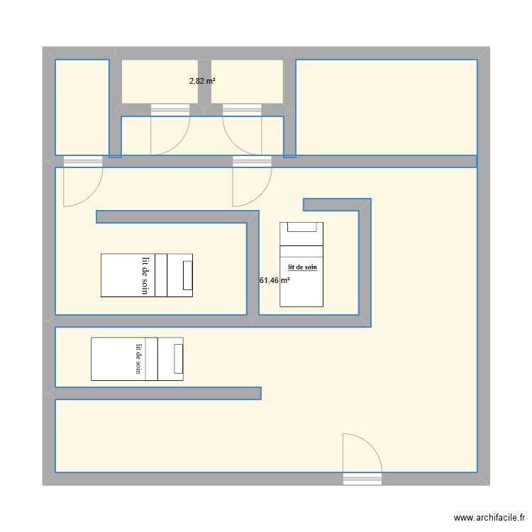 plan de dossier vente . Plan de 2 pièces et 64 m2