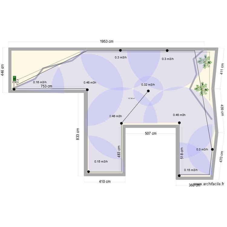 crea roquette. Plan de 1 pièce et 158 m2