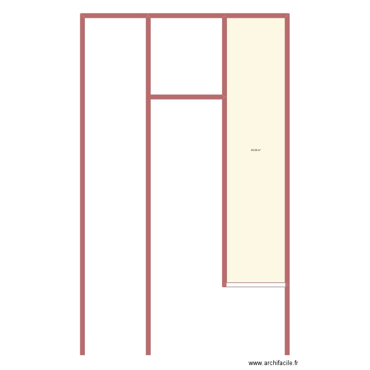 khalil kharraz. Plan de 1 pièce et 65 m2