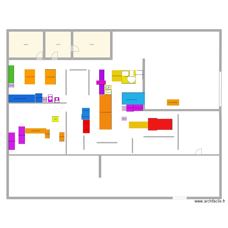 projet 1. Plan de 3 pièces et 45 m2