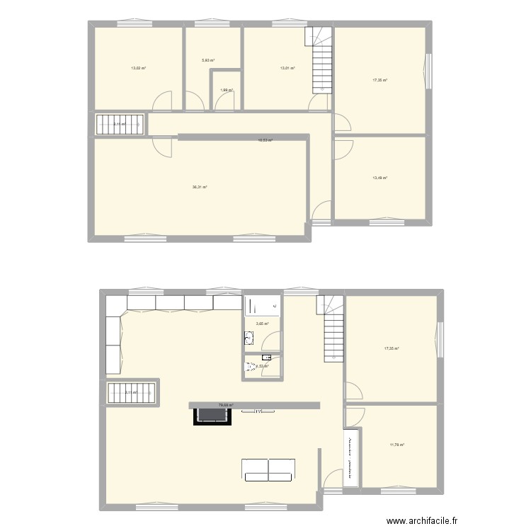 1 ER la gentilhommiere Betton. Plan de 15 pièces et 230 m2