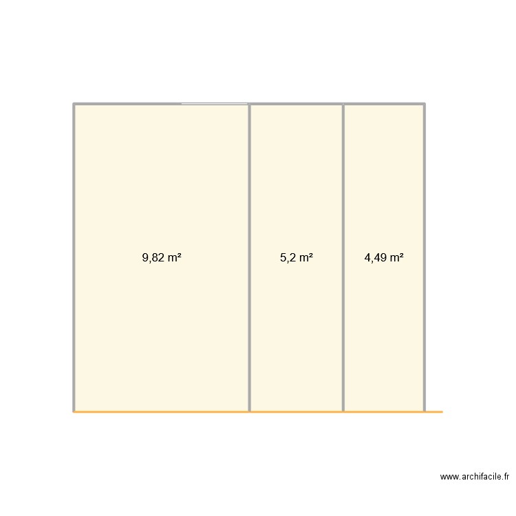 garage futur. Plan de 3 pièces et 20 m2