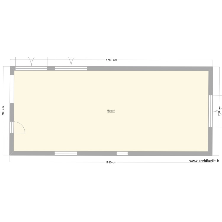 Projet Garage. Plan de 1 pièce et 122 m2