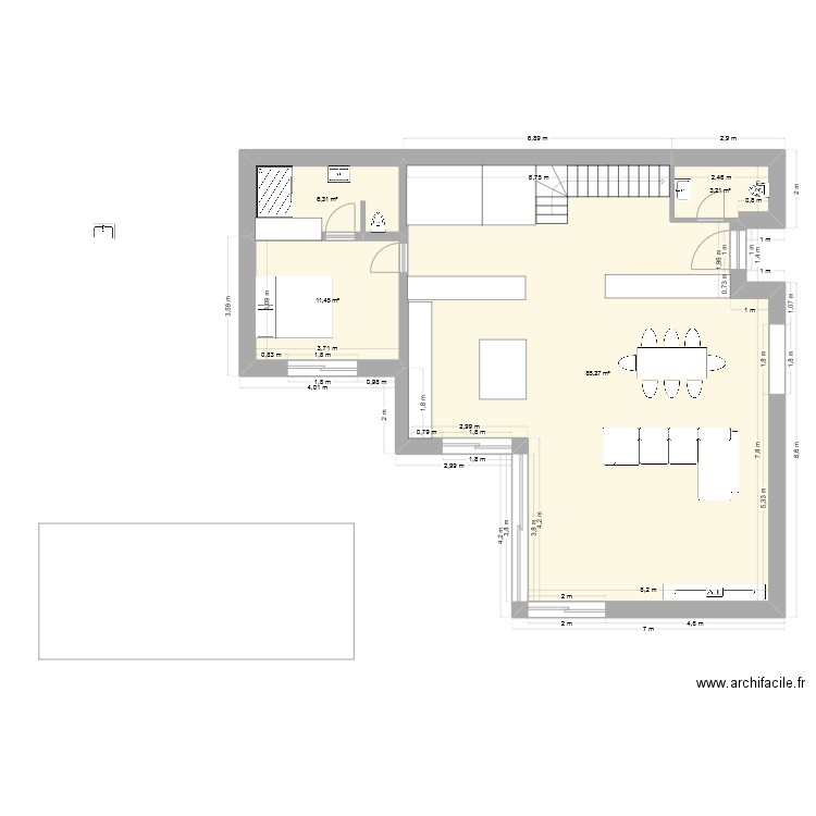 Plan de masse. Plan de 4 pièces et 106 m2