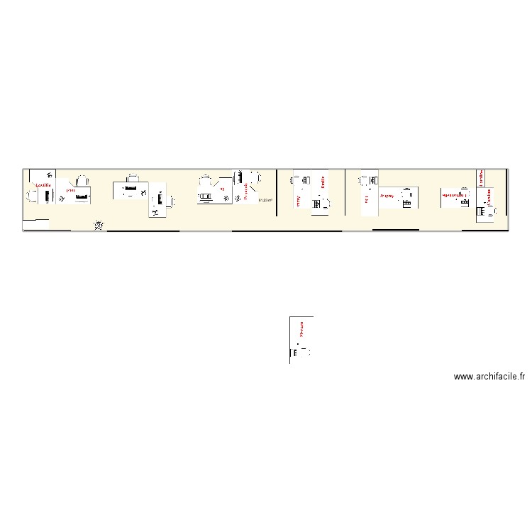 Pôle Exécution 2. Plan de 1 pièce et 61 m2