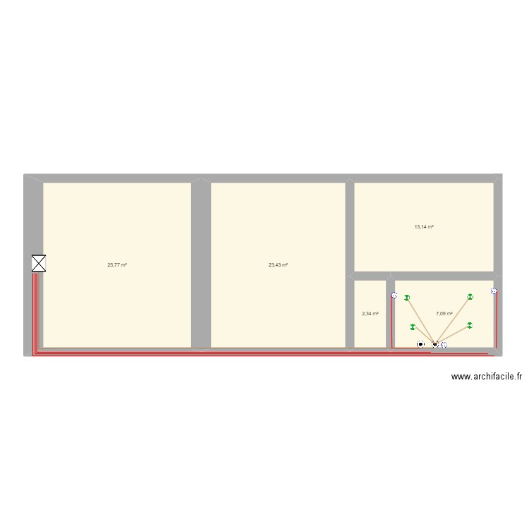 Plan Elec. Plan de 5 pièces et 72 m2