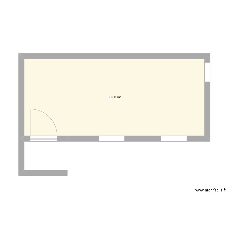 petite maison. Plan de 1 pièce et 30 m2