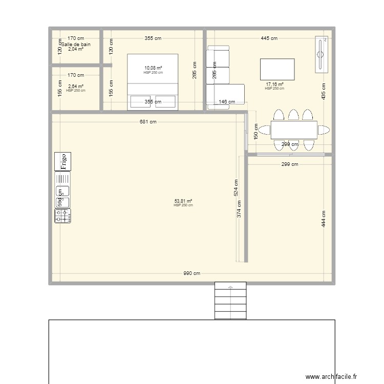 3 EM 2TAGE. Plan de 5 pièces et 86 m2