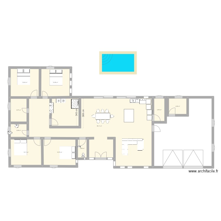 Milla1. Plan de 10 pièces et 162 m2