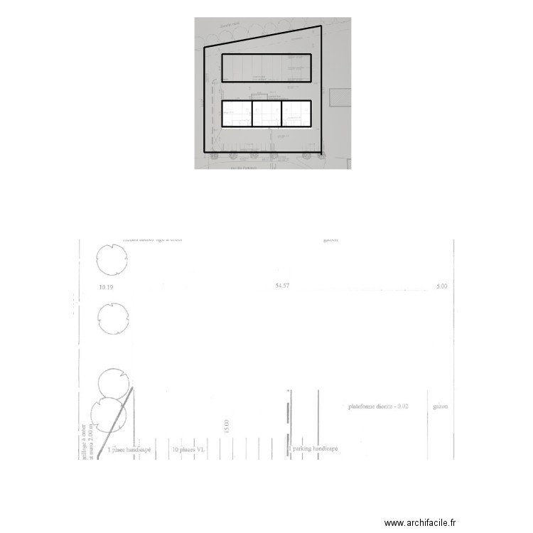 26836- croquis masse. Plan de 5 pièces et 2689 m2