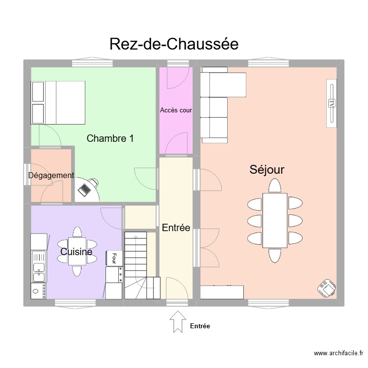 Vieville. Plan de 8 pièces et 91 m2