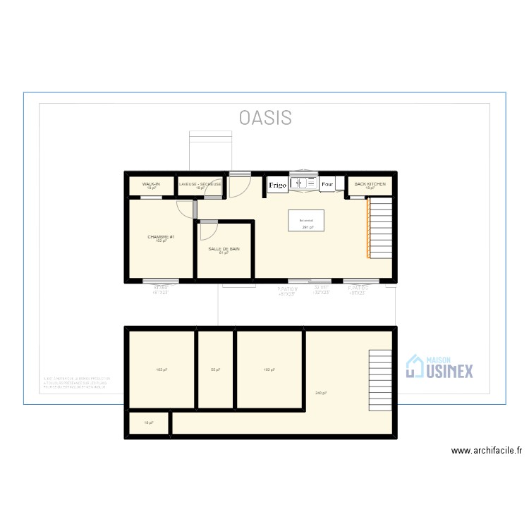 OASIS modifié. Plan de 11 pièces et 95 m2